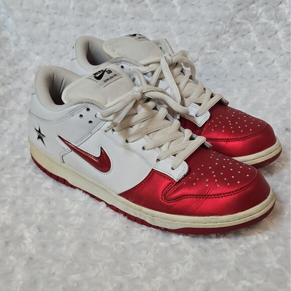 Nike SB Dunk Low Pro x Supreme Varsity Red/White Men\'s Skate Shoes CK3480-600 main image 13
